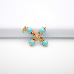 Large cross with turquoise paste stones - cod. CR 1/P