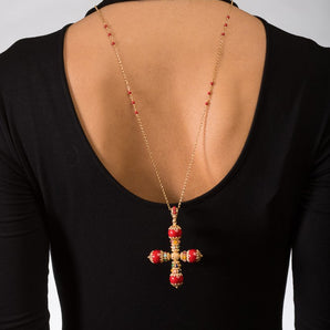 Large cross with red coral - cod. CR 1/P